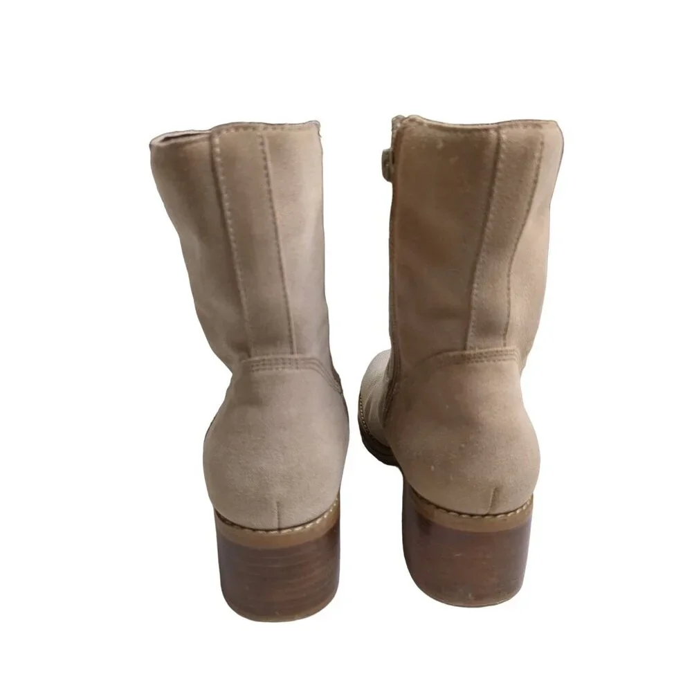 Candies Ankle Boot Womens 6 Tan Y2K Country Western Suede Leather Side Zip‎